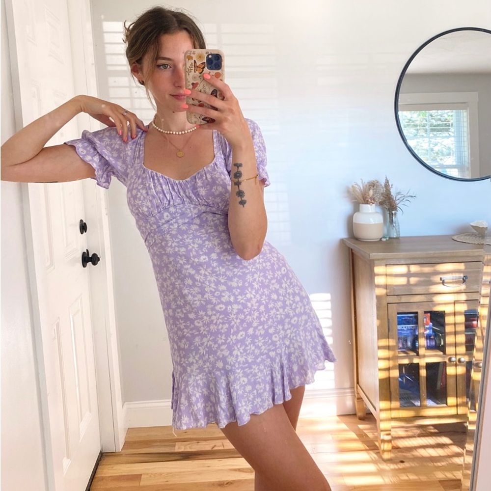 Purple floral dress